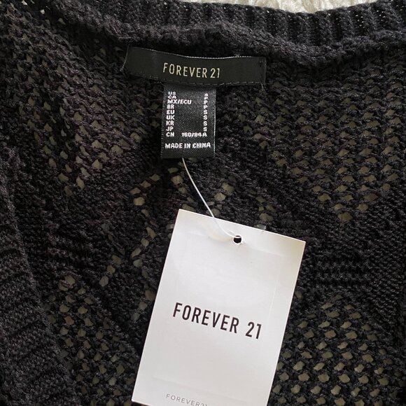 Boho Knit Crochet Sweater Tie Front Long Sleeve Top - Size Small - Picture 7 of 11